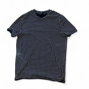 Express Navy and White Dot Short Sleeve Tee